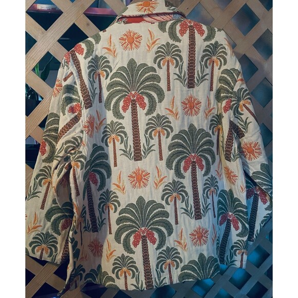 LIFESTYLE Plus 90's Y2K Woman Reversible Tapestry Palm Tree's Jacket 2X - Picture 6 of 13